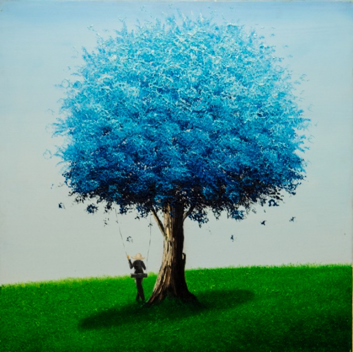 Tranh Sơn Dầu Xích Đu Và Em Bé